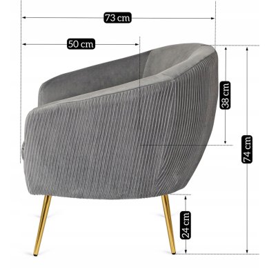 Кресло мягкое Mebel Elit STELLA Welur Серый ME.STELLA/P/ZL/V/FW фото - 14