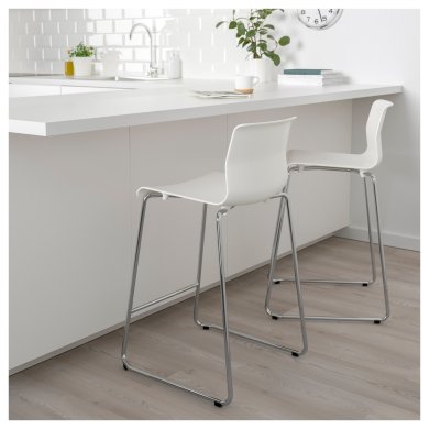 IKEA Барный стул GLENN Белый (ИКЕА ГЛЕН) 60131734 фото - 2