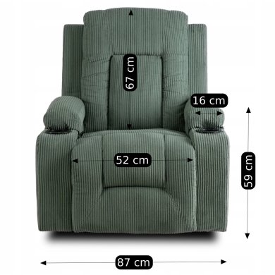 Крісло м'яке розкладне масажне з реклайнером Mebel Elit BOX Velvet Зелений - 15 Крісло м'яке розкладне масажне з реклайнером Mebel Elit BOX Velvet Зелений ME.BOX2/Z/SZTR/FW фото - 15