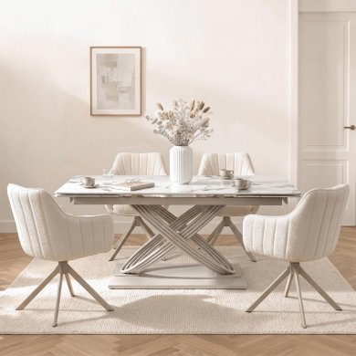 Розкладний обідній стіл Mebel Elit IBIZA Ceramic Marmur Білий ME.IBIZA/B/KASZ/S160-240 фото - 6