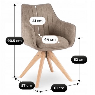 Обідній стілець поворотний Mebel Elit LEMON Бежевий ME.LEMON/BZ/T/K фото - 9