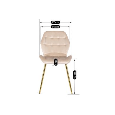 Обідній стілець Mebel Elit LUCKY Welur Кремовий ME.LUCKY/KR/ZL/V/K фото - 12