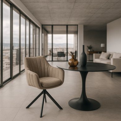 Обідній стілець поворотний Mebel Elit MUMBAI Бежевий ME.MUMBAI/BZ/T/K фото - 5