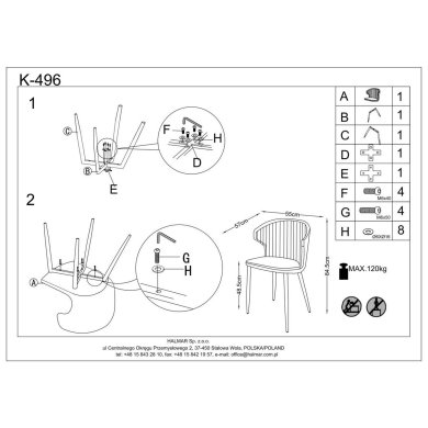 Обідній стілець Halmar K496 Гірчичний - 25 Обідній стілець Halmar K496 Гірчичний V-CH-K/496-KR-MUSZTARDOWY фото - 25