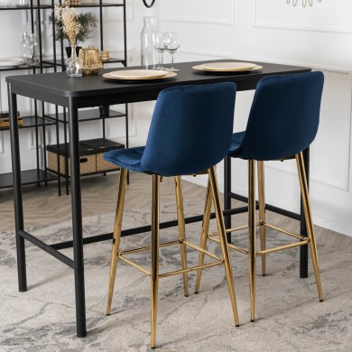 Барный стул Mebel Elit ARIEL Welur Синий - 7 Барный стул Mebel Elit ARIEL Welur Синий ME.ARIEL/GR/ZL/V/H фото - 7