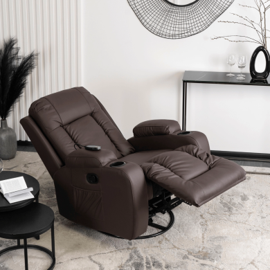Кресло мягкое раскладное массажное с реклайнером Mebel Elit BOX Коричневый ME.BOX/BR/E/FW фото - 15