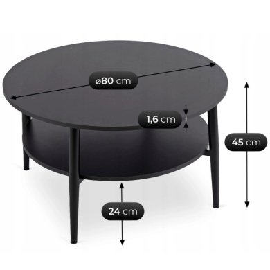 Журнальный стол Mebel Elit PAULO MAX Черный ME.PAULOMAX/CZ/CZ/L фото - 5