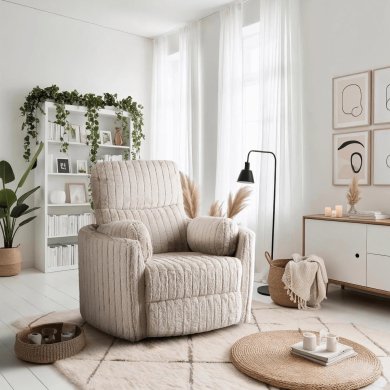 Кресло мягкое раскладное с реклайнером Mebel Elit RAUL Бежевый ME.RAUL/BZ/SZTR/FW фото - 14