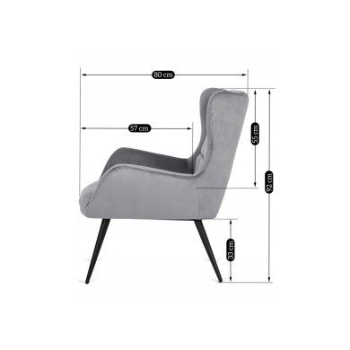 Кресло мягкое Mebel Elit VINCENT Серый ME.VINCENT/P/V/FW фото - 13