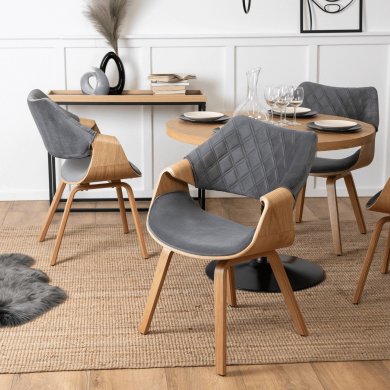 Обідній стілець Mebel Elit LUISE Welur Сірий ME.LUISE/P/DZ/V/DG/K фото - 8