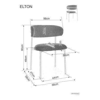 Обеденный стул Signal ELTON D Noelle Бежевый ELTONDNOORBE фото - 5
