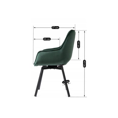 Обідній стілець поворотний Mebel Elit LUNA Welur Зелений ME.LUNA/Z/V/K фото - 10