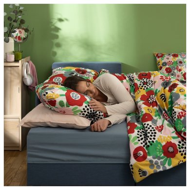 IKEA Комплект постельного белья BRUKSVARA 150х200 см Принт (ИКЕА БРУКСВАРА) 70573825 фото - 7