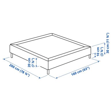 IKEA Ліжко LYNGOR 160x200 см Білий (ИКЕА ЛИНГОР) 19608178 фото - 3
