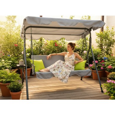 Садова гойдалка Garden Line 170x118x153 см Сірий KRE9987 фото - 11