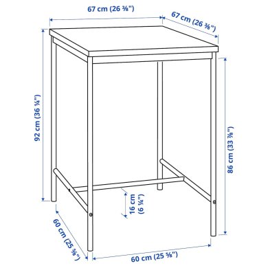 IKEA Барний стіл SANDSBERG Чорний (ИКЕА САНДСБЕРГ) 99420403 фото - 2