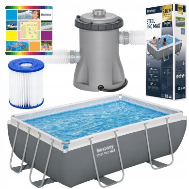 Каркасний басейн Bestway 56629 POWER STEEL 282x196x84 см Сірий - 2 Каркасний басейн Bestway 56629 POWER STEEL 282x196x84 см Сірий BES56629 фото - 2