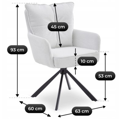 Обеденный стул поворотный Mebel Elit CITY Velvet Кремовый ME.CITY/KR/SZTR/K фото - 7