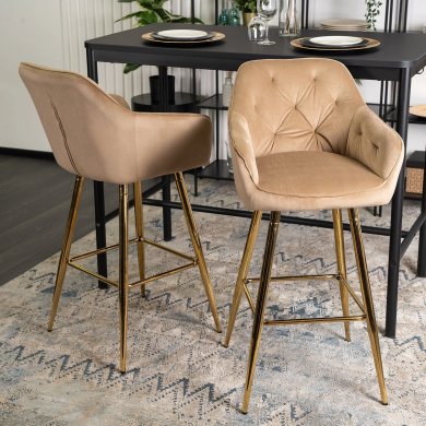 Барний стілець Mebel Elit SALEM 2 Welur Бежевий - 11 Барний стілець Mebel Elit SALEM 2 Welur Бежевий ME.SALEM2/BZ/ZL/V/H фото - 11
