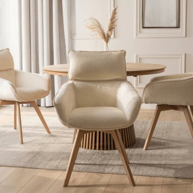 Обідній стілець поворотний Mebel Elit DIAS Boucle Кремовий ME.DIAS/KR/TB/K фото - 6