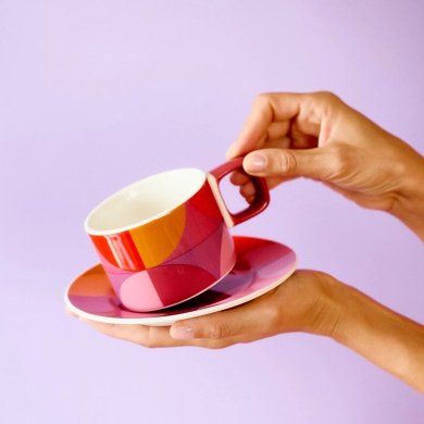 Чашка з блюдцем Homla NAOKO 200 мл Різнокольоровий 231713 фото - 7