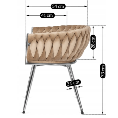 Обідній стілець Mebel Elit SIENA Бежевий ME.SIENA/BZ/CH/V/K фото - 16