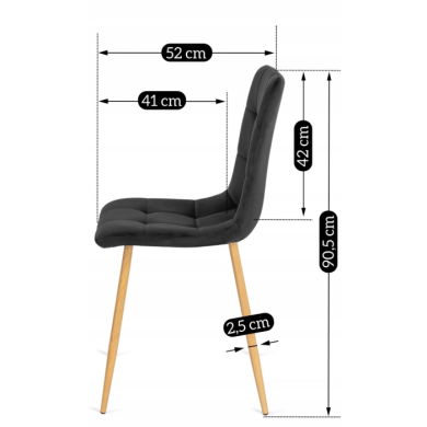 Обеденный стул Mebel Elit FREDY Welur Черный ME.FREDY/CZ/D/V/K фото - 6