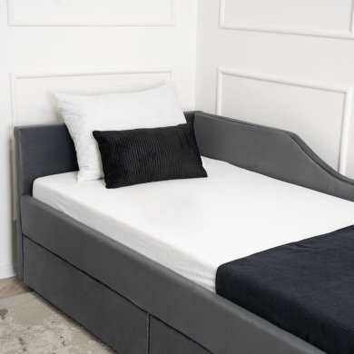 Ліжко Mebel Elit JONAS Welur 90x200 см Сірий - 6 Ліжко Mebel Elit JONAS Welur 90x200 см Сірий ME.JONAS/90/CP/V/LOZZPOJ фото - 6