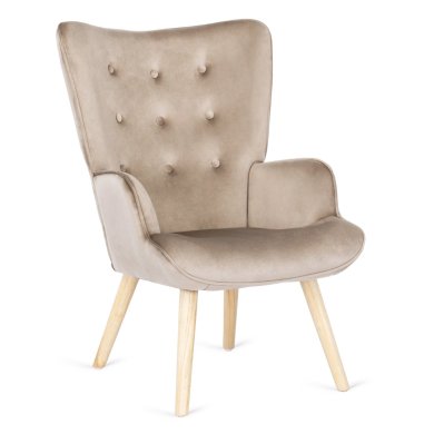 Кресло мягкое с подставкой Mebel Elit LOZANO Welur Бежевый ME.LOZANO/BZ/DK/V/FW фото - 2