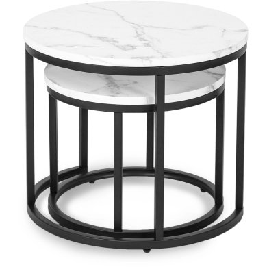 Комплект журнальних столів Mebel Elit DAFNE Marmur 2 шт Білий ME.DAFNE/BM/CZ/L фото - 4