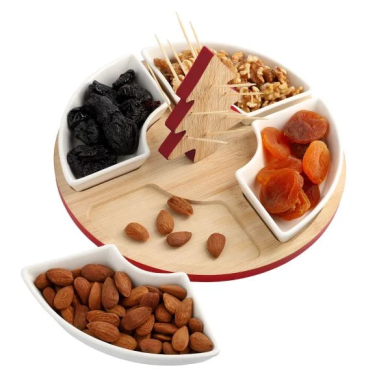 Сервировочные тарелки Homla TROEL | Красный / Белый / Дерево - 6 Сервировочные тарелки Homla TROEL | Красный / Белый / Дерево 201173 фото - 6