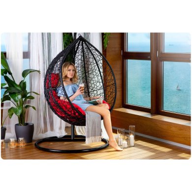 Підвісне крісло-кокон Garden Line XL Чорний FAT5117 фото - 3