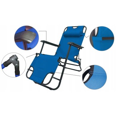 Складаний шезлонг Kontrast RIVIERA Блакитний - 4 Складаний шезлонг Kontrast RIVIERA Блакитний 5.03.27397 фото - 4