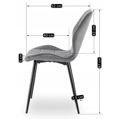 Обідній стілець Mebel Elit IRYS Welur Сірий ME.IRYS/P/V/K фото - 9