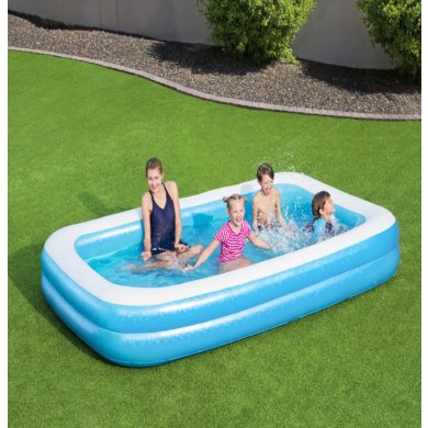 Надувной детский бассейн 54150 Bestway 305х183х46 см Голубой - 4 Надувной детский бассейн 54150 Bestway 305х183х46 см Голубой BES54150 фото - 4