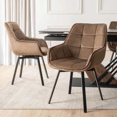 Обідній стілець поворотний Mebel Elit LUNA Welur Коричневий ME.LUNA/BR/V/K фото - 6