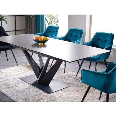 Раскладной обеденный стол Signal SORENTO Marmur Черный SORENTOCC160 фото - 5