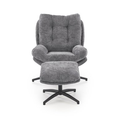 Кресло мягкое поворотное с подставкой Halmar PESTO Пепельный V-CH-PESTO-FOT-POPIELATY фото - 4