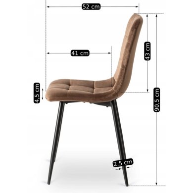 Обідній стілець Mebel Elit PERU Welur Коричневий - 10 Обідній стілець Mebel Elit PERU Welur Коричневий ME.PERU/BR/V/K фото - 10