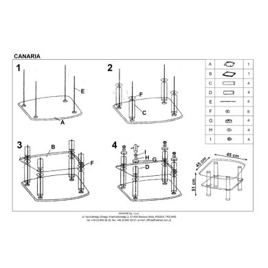 Журнальний стіл Halmar CANARIA Сріблястий - 2 Журнальний стіл Halmar CANARIA Сріблястий V-CH-CANARIA-LAW фото - 2