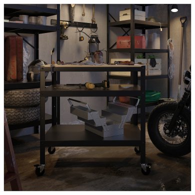 Візок BROR Чорний - 8 IKEA Візок BROR Чорний (ИКЕА БРОР) 60333850 фото - 8