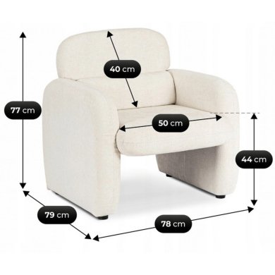 Крісло м'яке Mebel Elit TOGO Кремовий ME.TOGO/KR/T/FW фото - 9