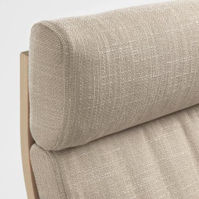 IKEA Кресло-качалка с подставкой POANG Бежевый (ИКЕА ПОАНГ) 49484275 фото - 3