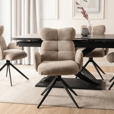 Обідній стілець поворотний Mebel Elit ALVARO Boucle Бежевий ME.ALVARO/BZ/TB/K фото - 7