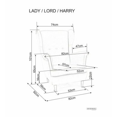 Кресло мягкое Signal Lady Welur Розовый LADYV52-P фото - 6