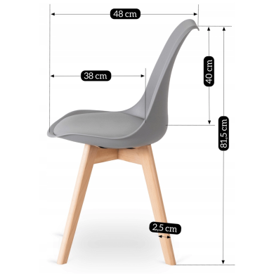 Обеденный стул Mebel Elit SCANDI Серый - 12 Обеденный стул Mebel Elit SCANDI Серый ME.SCANDI/P/D/PL/K фото - 12