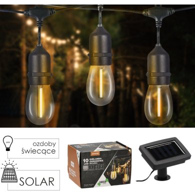 Гірлянда на сонячній батареї Garden Line 10 LED 6 м Теплий-білий SOL3675
