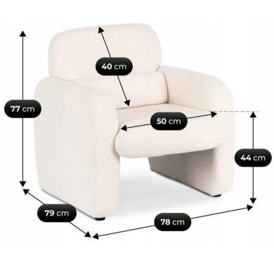 Кресло мягкое Mebel Elit TOGO Boucle Кремовый ME.TOGO/KR/TB/FW фото - 9