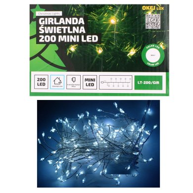 Новогодняя гирлянда Chomik 200 LED 5 м Холодный-белый OKE5440