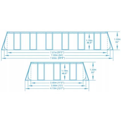 Каркасный бассейн Bestway 56475 POWER STEEL 732х366х132 см Серый BES56475 фото - 8